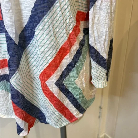 David Cline Multicolor Striped Button-Down collared Tunic - SZ XL - Picture 4 of 4